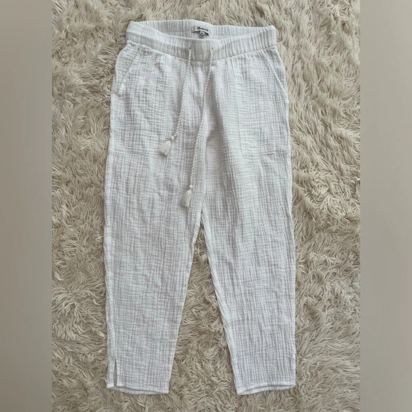 Madewell Lightestspun Beach Cover-Up Pants elastic waist drawstring pocket SZ XS - Picture 3 of 11